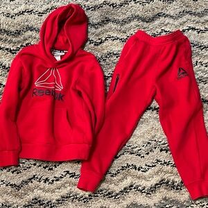 Reebok Kids Red Joggers and Hoodie Set